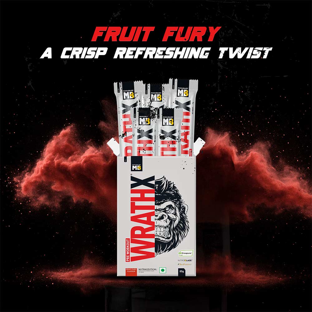 2 - MuscleBlaze Pre Workout WrathX,  85 g  Fruit Fury