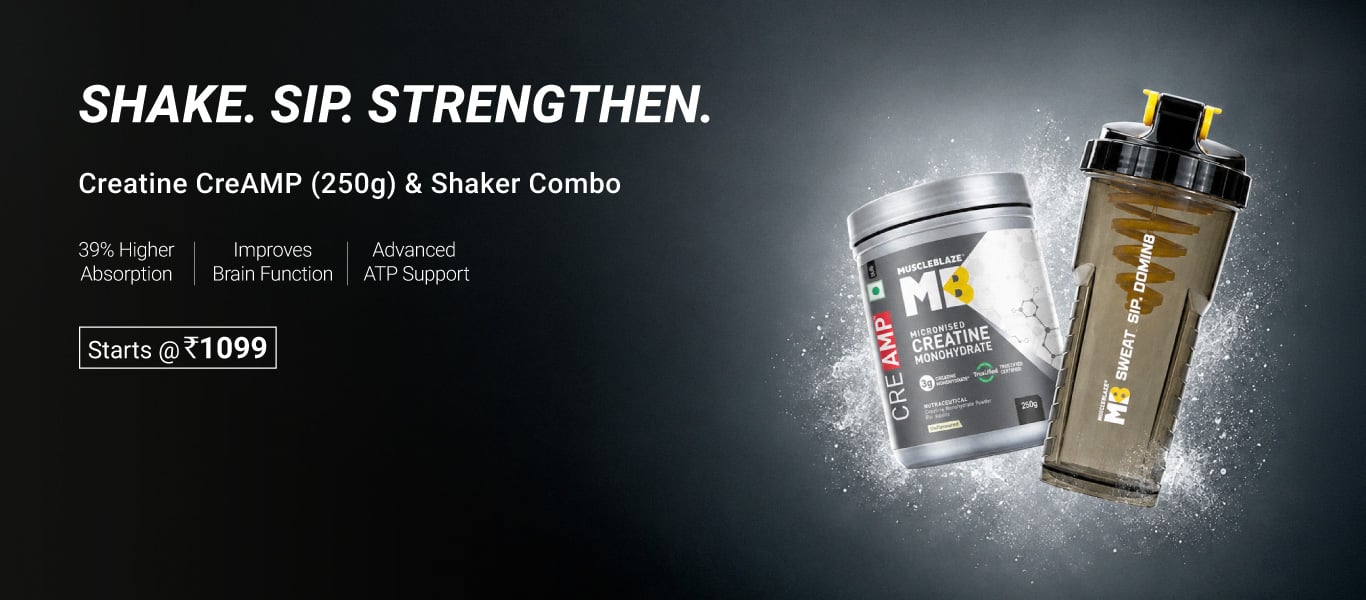 Creatine CreAMP & Shaker Combos - Starts @ just Rs. 1099