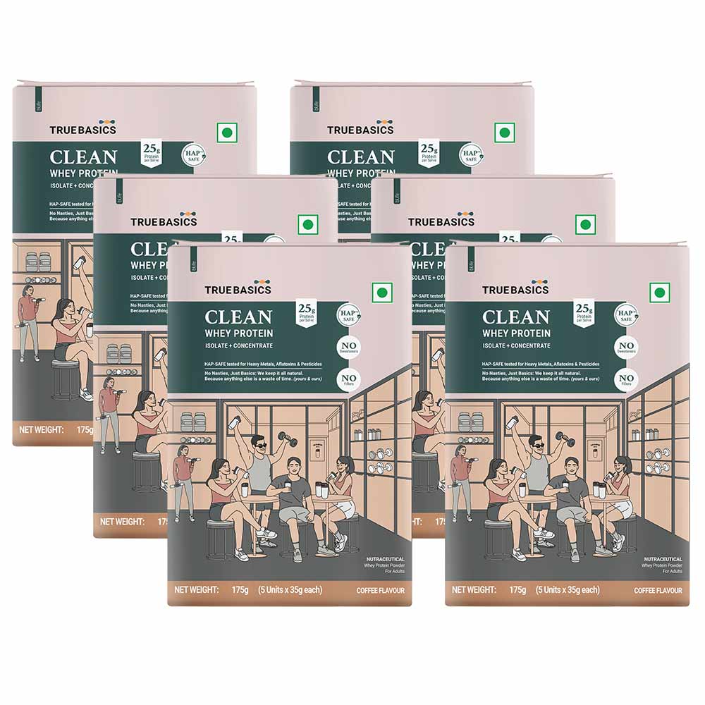 Clean Whey Protein (Isolate + Concentrate) (Old MRP) 1kg Coffee Travel Pack