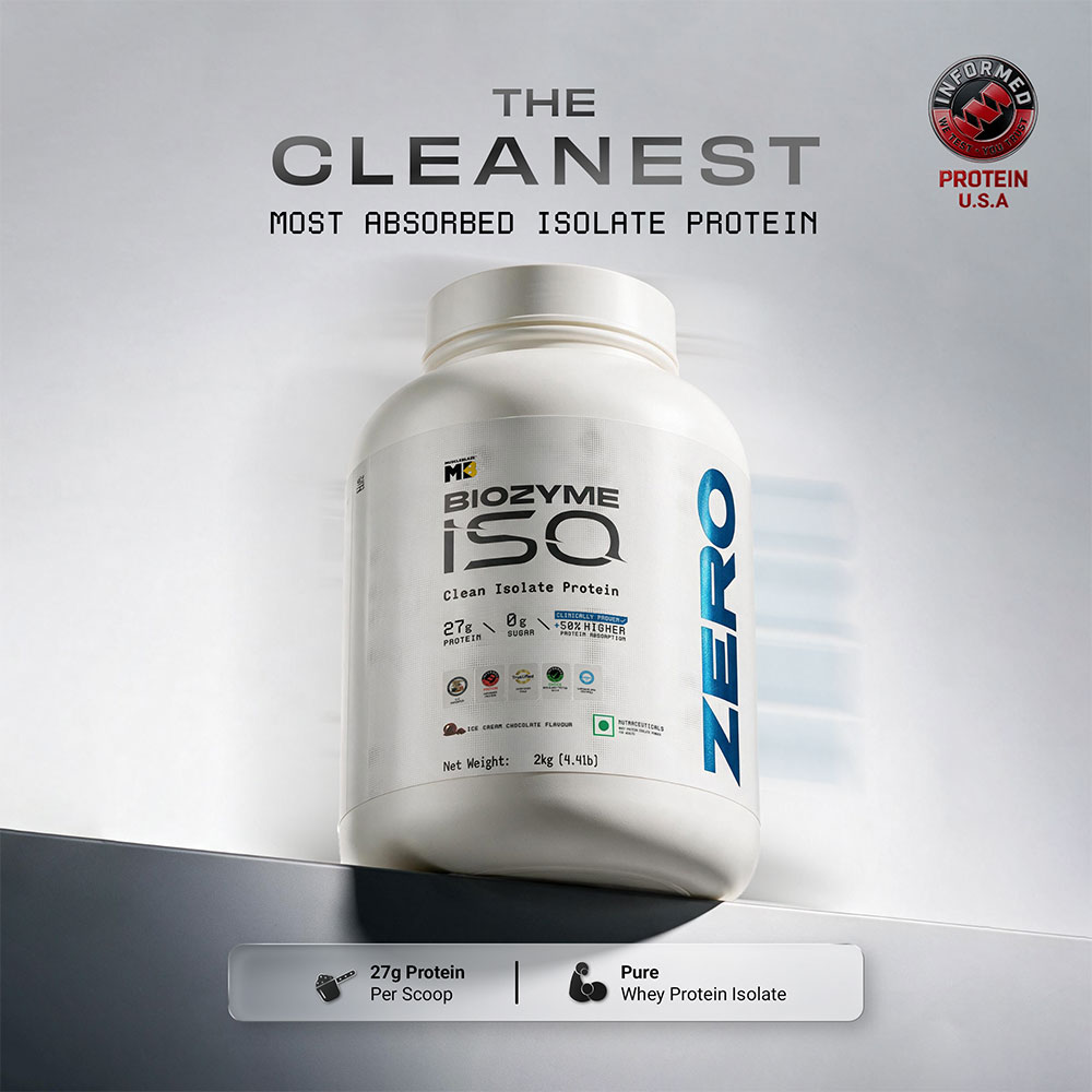 MuscleBlaze Biozyme Iso-Zero,  4.4 lb  Low Carb Ice Cream Chocolate  Iso-Zero