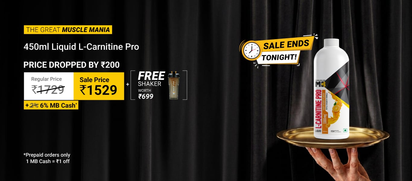 Sale Ends Tonight: Liquid L carnitine pro 450 ml @ 1529 + Free Shaker + Extra 6% MB Cash