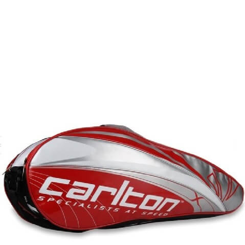 Carlton CP1017 Double Compartment Badminton Kit Bag,  Red & Silver 