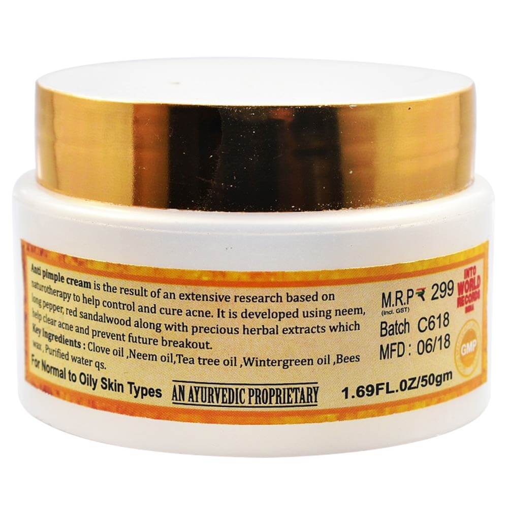 back - Khadi Natural Oil Control Anti Acne Pimple Cream,  50 g  for All Skin Types 