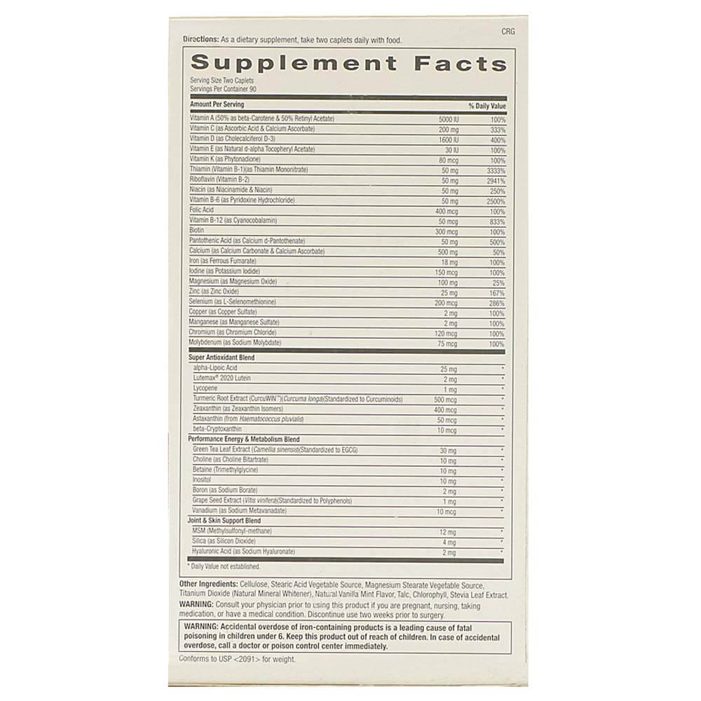 supplementinfo - GNC Women's Ultra Mega Active,  180 caplets  Unflavoured 