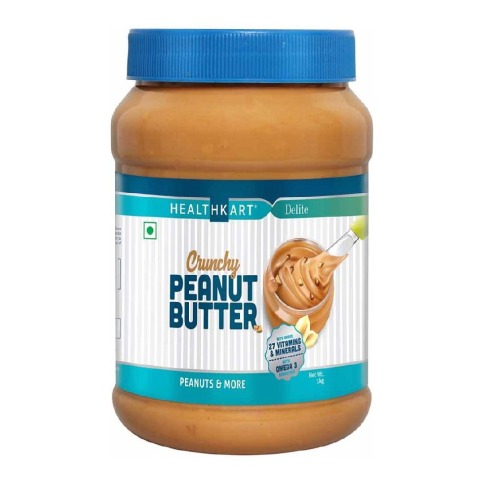 5 - HealthKart Peanut Butter Fortified with Vitamins & Minerals Unsweetened OP,  1 kg  Crunchy 