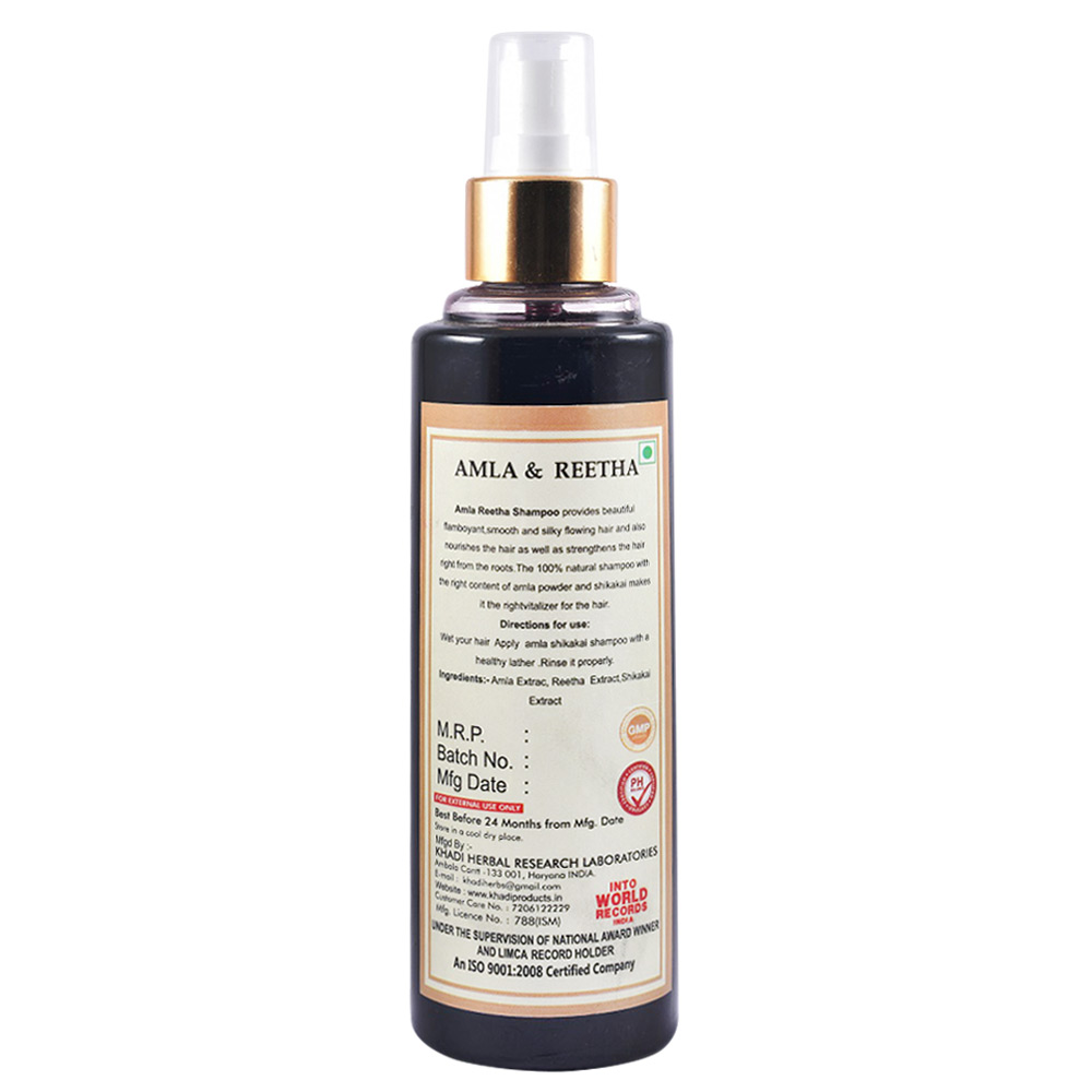 Back - Khadi Natural Herbal Shampoo,  210 ml  Amla & Reetha 