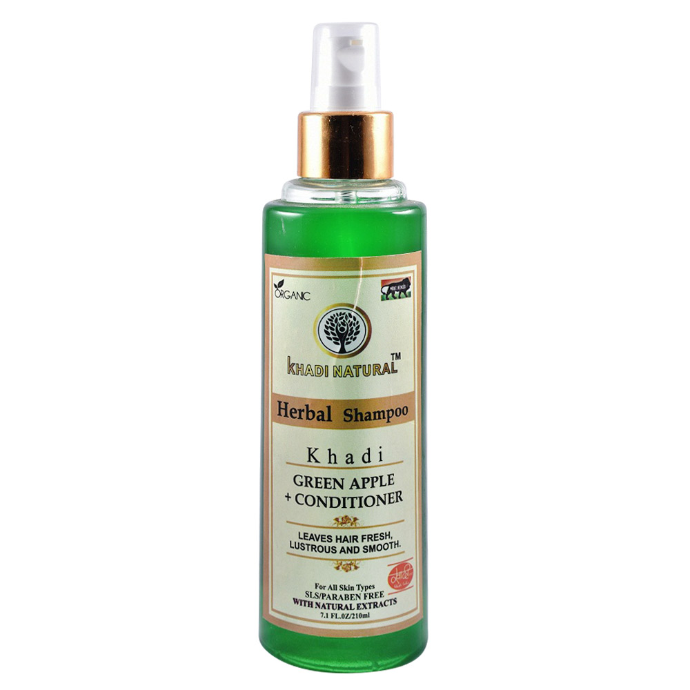 2 - Khadi Natural Herbal Shampoo,  210 ml  Green Apple + Conditioner 
