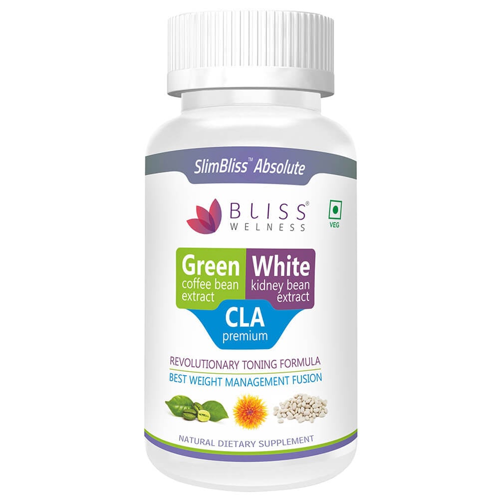1 - Bliss Welness Green Coffee Bean Extract  White Kidney Bean Extract and CLA,  60 capsules 