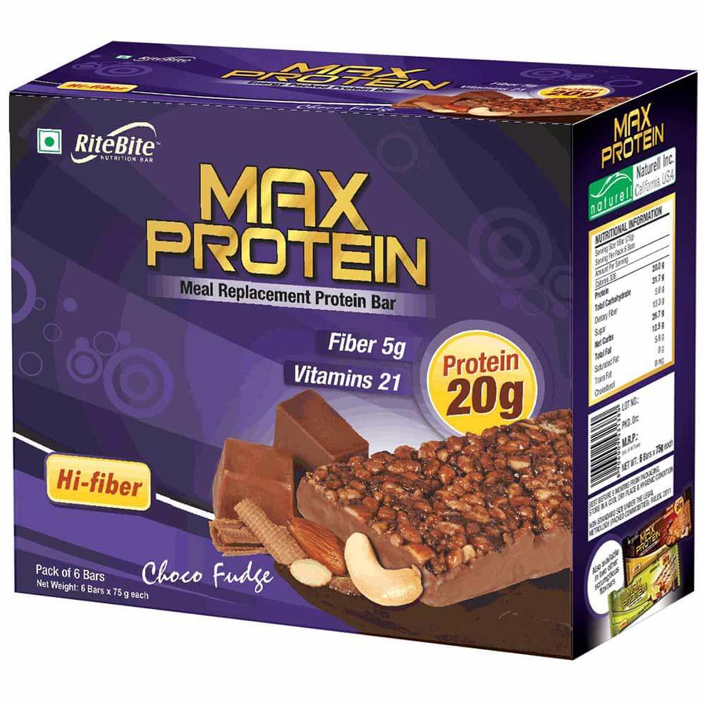 RiteBite Max Protein Bar 20g Protein 6 Bar s Choco Fudge At Best 