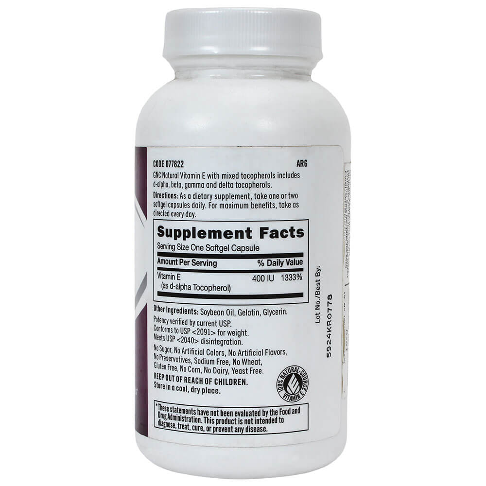 supplementinfo - GNC Vitamin E 400 mix,  90 capsules 