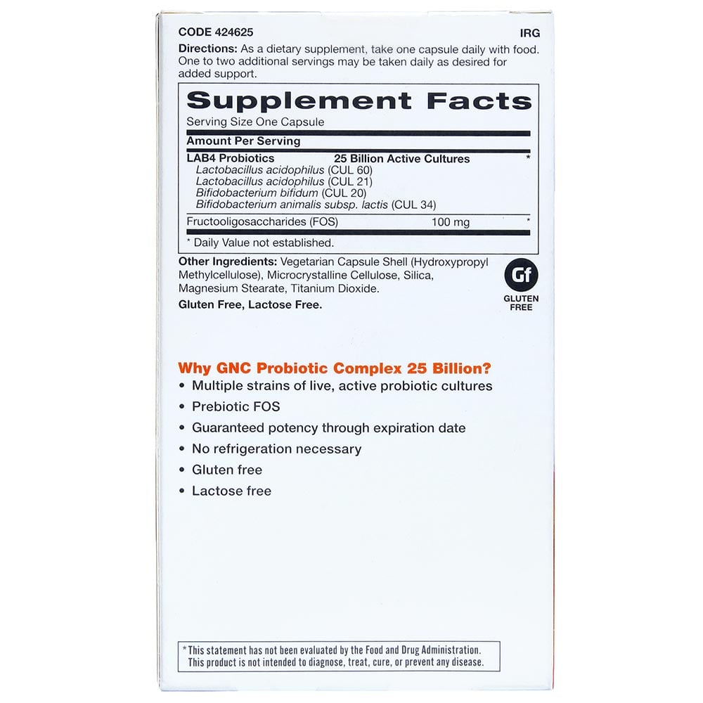supplementinfo - GNC Ultra Probiotic Complex 25,  30 capsules 