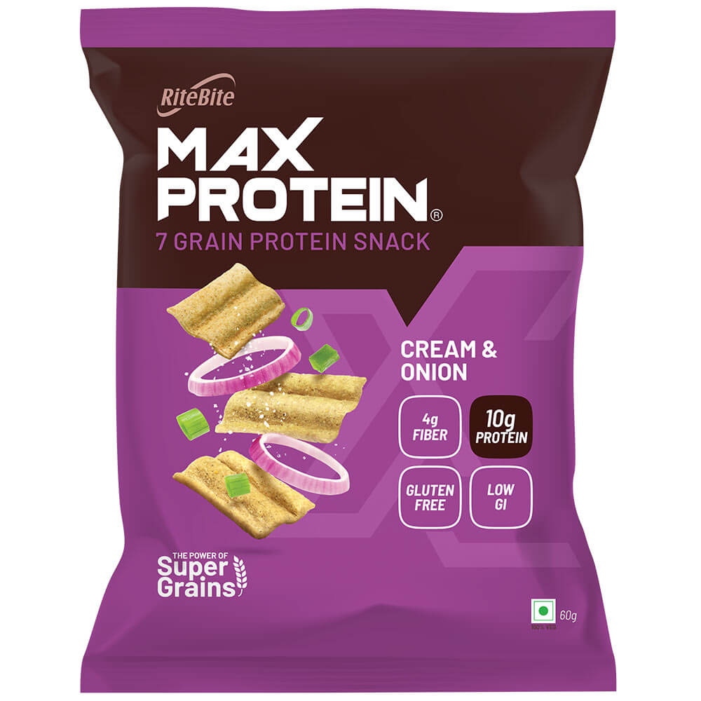 RiteBite Max Protein Chips,  60 g  Cream & Onion 