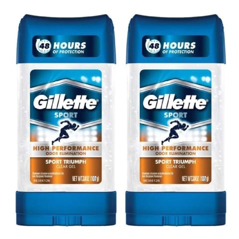 Gillette High Endurance Sport Triumph Clear Gel Anti Perspirant Deodorant Stick (Pack of 2),  107 g  for Men 