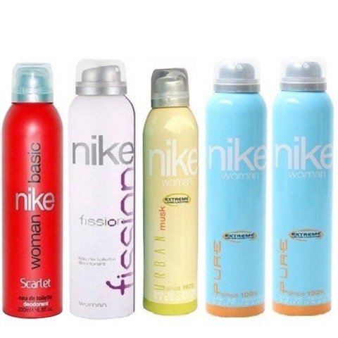 Nike Basic Fission Urban Musk and Pure Body Spray Combo of 5,  200 ml  for Women 