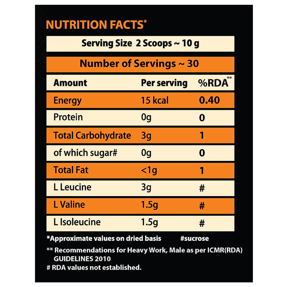 supplement - Six Pack Nutrition Instantised BCAA 2:1:1,  0.66 lb  Orange Squash 
