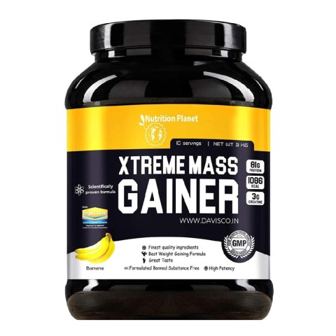2 - Nutrition Planet Xtreme Mass Gainer with Added DigeZyme,  6.6 lb  Banana 
