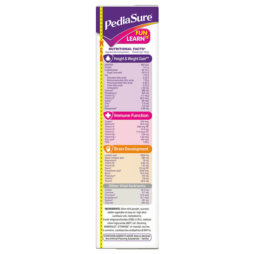 nutritioninfo - PediaSure Sure Growth Kids Nutrition,  0.4 kg  Vanilla Delight 