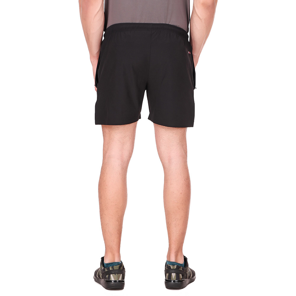 2 - Fitinc N S Lycra Shorts with Both Side Safety Zippered Pockets,  XL  Black 