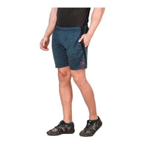 2 - Fitinc Melange Shorts with Both Side Safety Zippered Pockets,  XXL  Navy Blue 