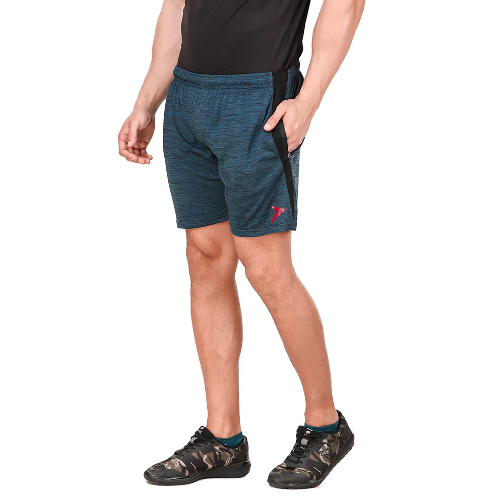 2 - Fitinc Melange Shorts with Both Side Safety Zippered Pockets,  XXL  Navy Blue 