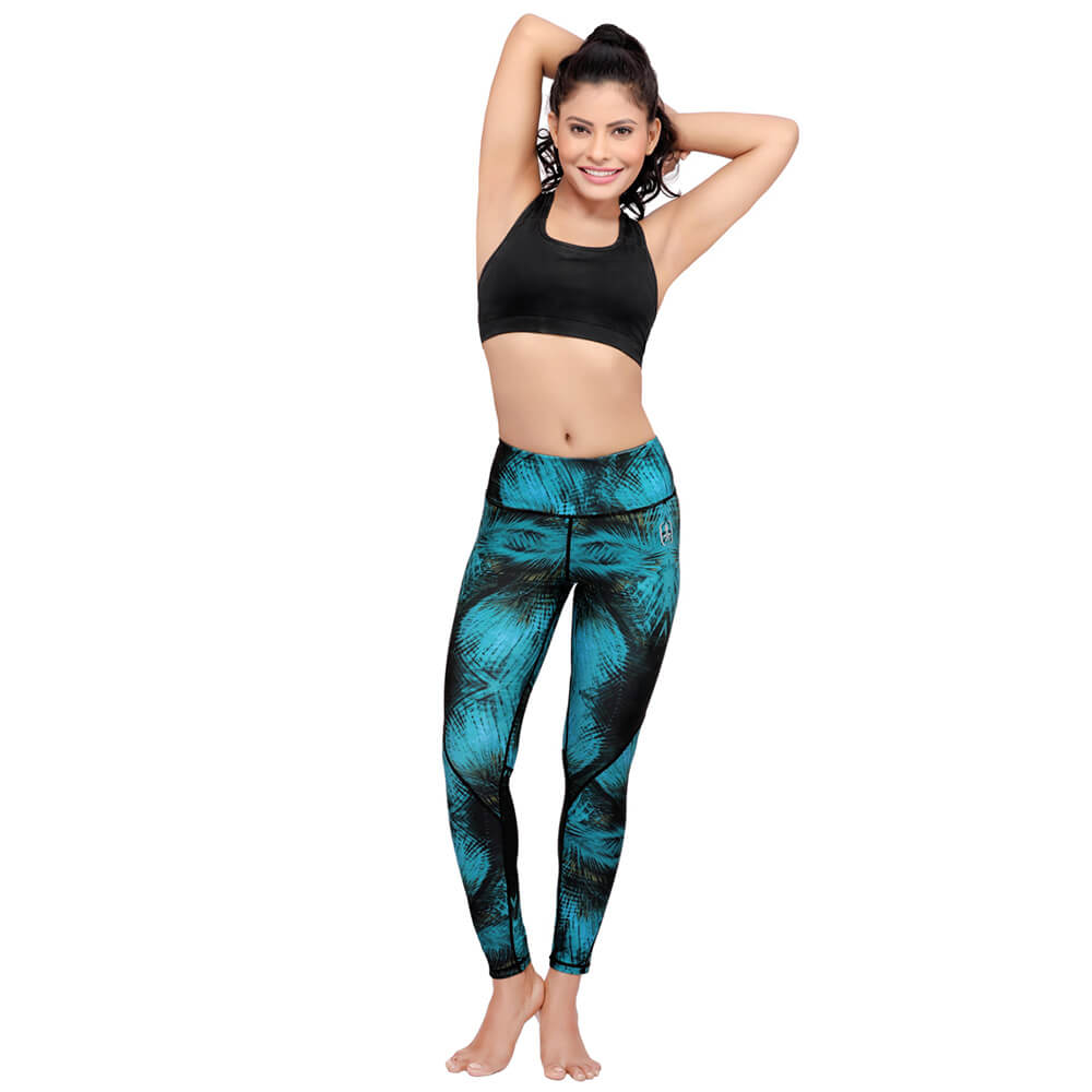 1 - Swee Women's Plain Leggings (SweeAth105),  Turquoise  XXL 