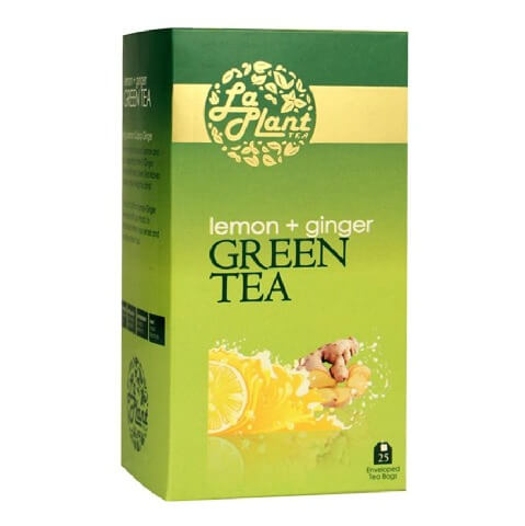 Laplant Green Tea, 25 Piece(s)/Pack Lemon & Ginger