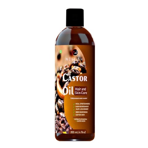 Newish Castor Oil,  200 ml  for Hair and Skin 
