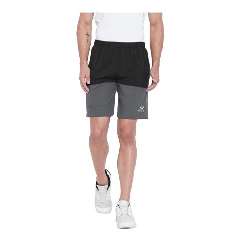 1 - Masch Mens Regular Fit Polyester Shorts,  XXL  Black and Grey 