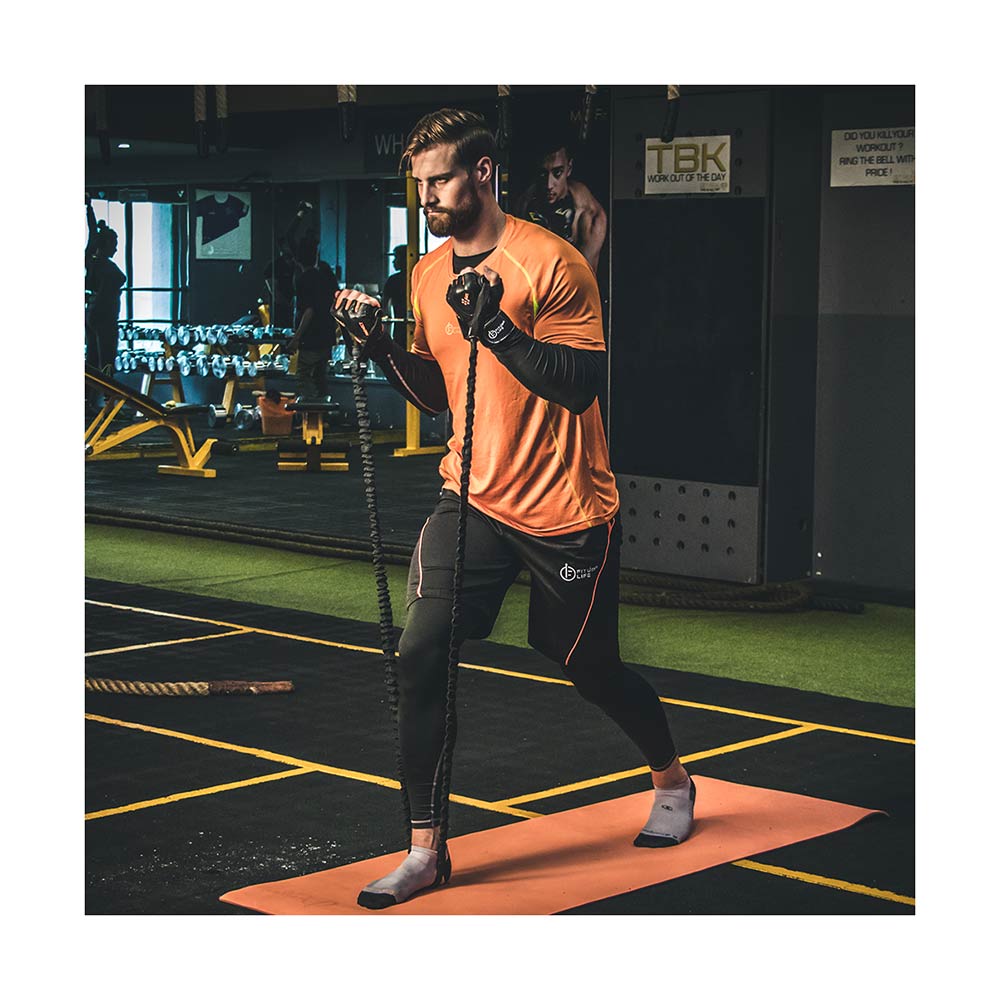 1 - Fitup Life Solid Men Shorts,  XL  Black with Orange 