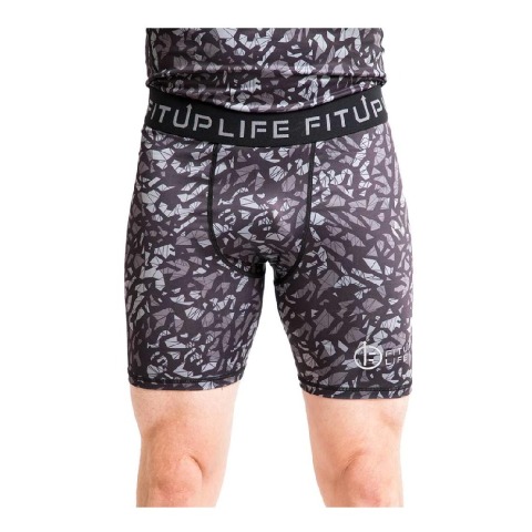 2 - Fitup Life Printed Men Compression Gym Shorts,  Large  Multicolor 