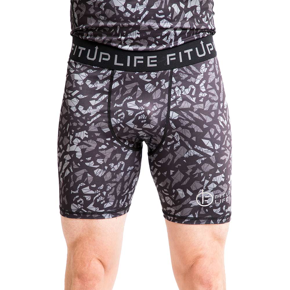 2 - Fitup Life Printed Men Compression Gym Shorts,  Large  Multicolor 