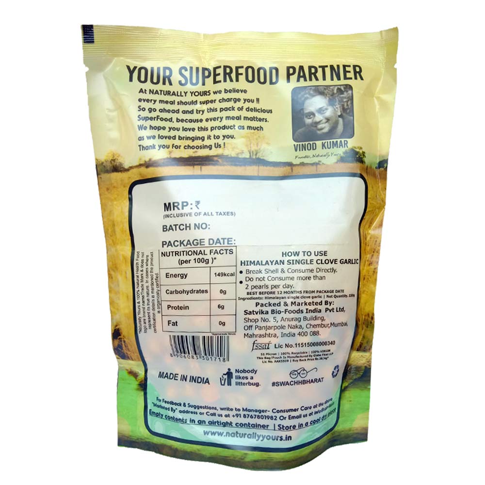 Back - Naturally Yours Himalayan Single Clove Garlic,  150 g 