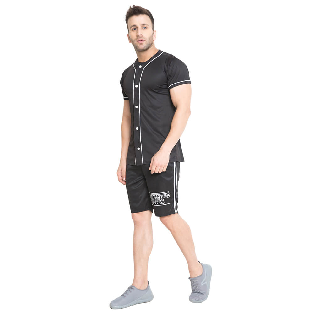 2 - Aesthetic Bodies Men's Jersey Shirt,  Black  Large 