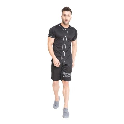 1 - Aesthetic Bodies Men's Jersey Shirt,  Black  Large 
