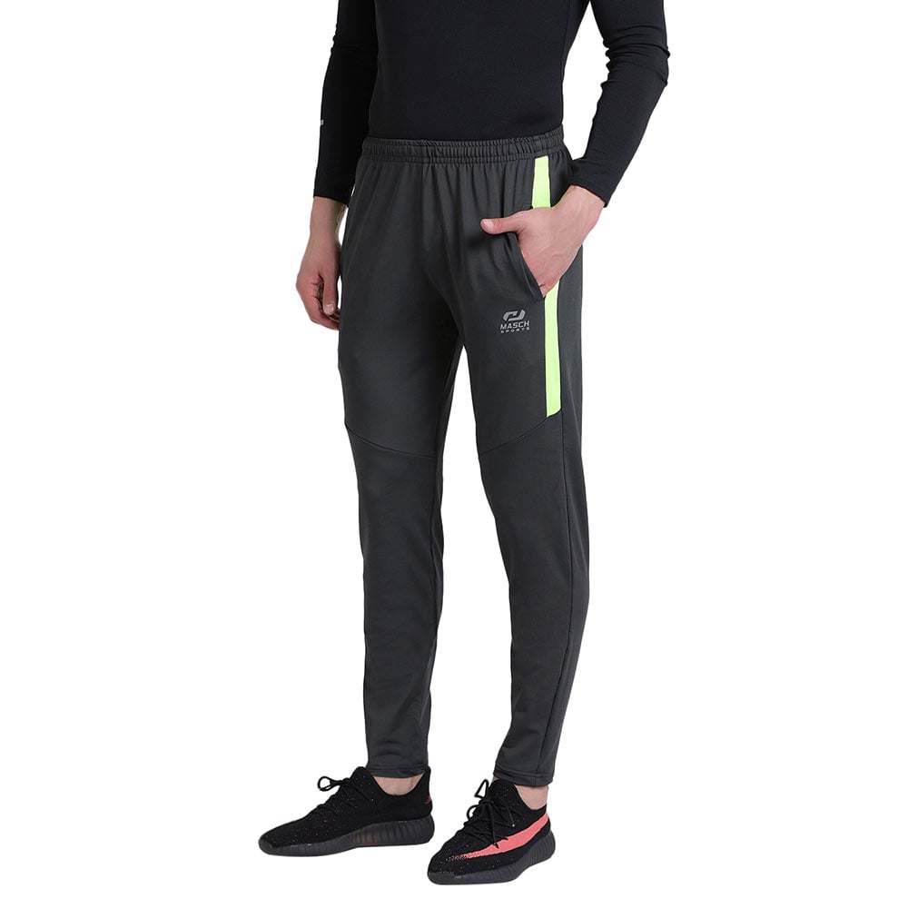 1 - Masch Mens Regular Fit Polyester Track Pants (MSTP 1218 CS SPHLF DGNEON),  Grey  Large 