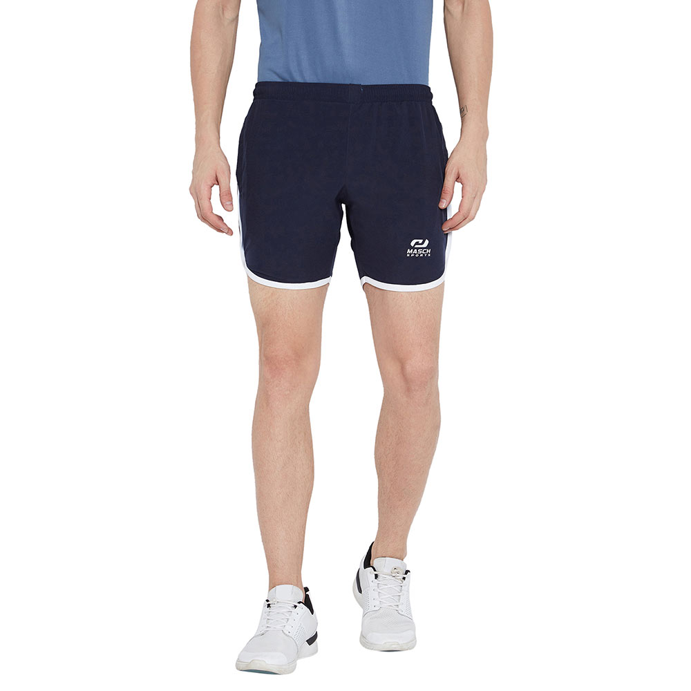 2 - Masch Mens Regular Fit Polyester Running Shorts (MSSH 0618 CS RS NB),  Medium  Navy Blue 