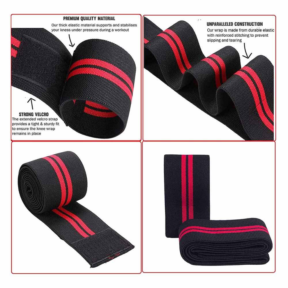 1 - Xtrim Durafit Knee Wrap,  Black and Red  Free Size 