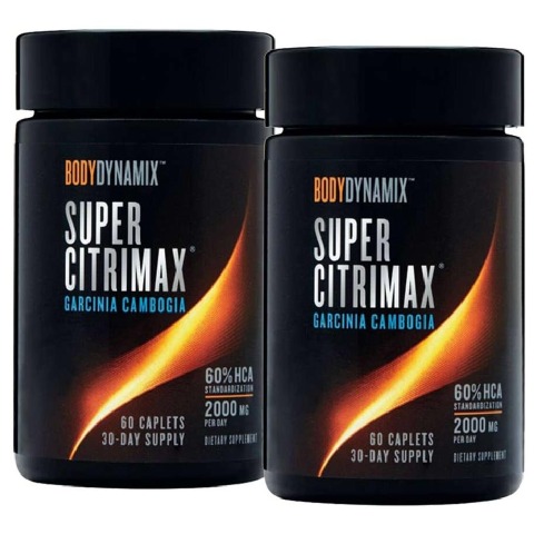 GNC BodyDynamix Super Citrimax Garcinia Combogia 60 caplets Pack of 2
