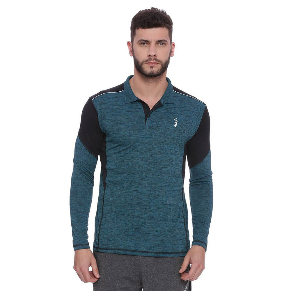 1 - Campus Sutra Solid Men Polo Neck T Shirt,  Green  Medium 