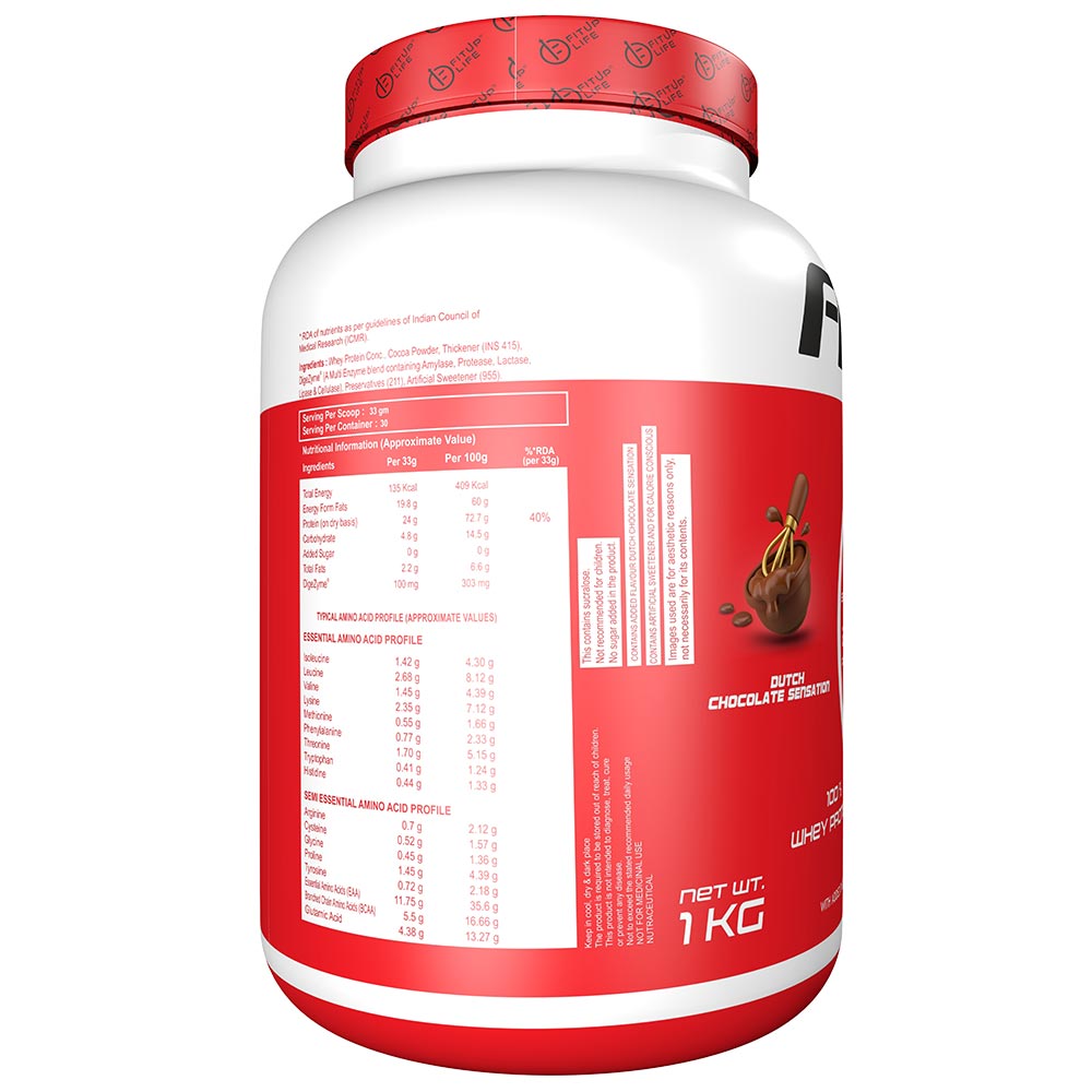 supplementinfo - Fitup Life Whey Protein,  2.2 lb  Dutch Chocolate Sensation 