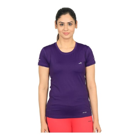 2 - Vector X Women's Polyester Round Neck T Shirt (VTDF 015),  Purple  Small 