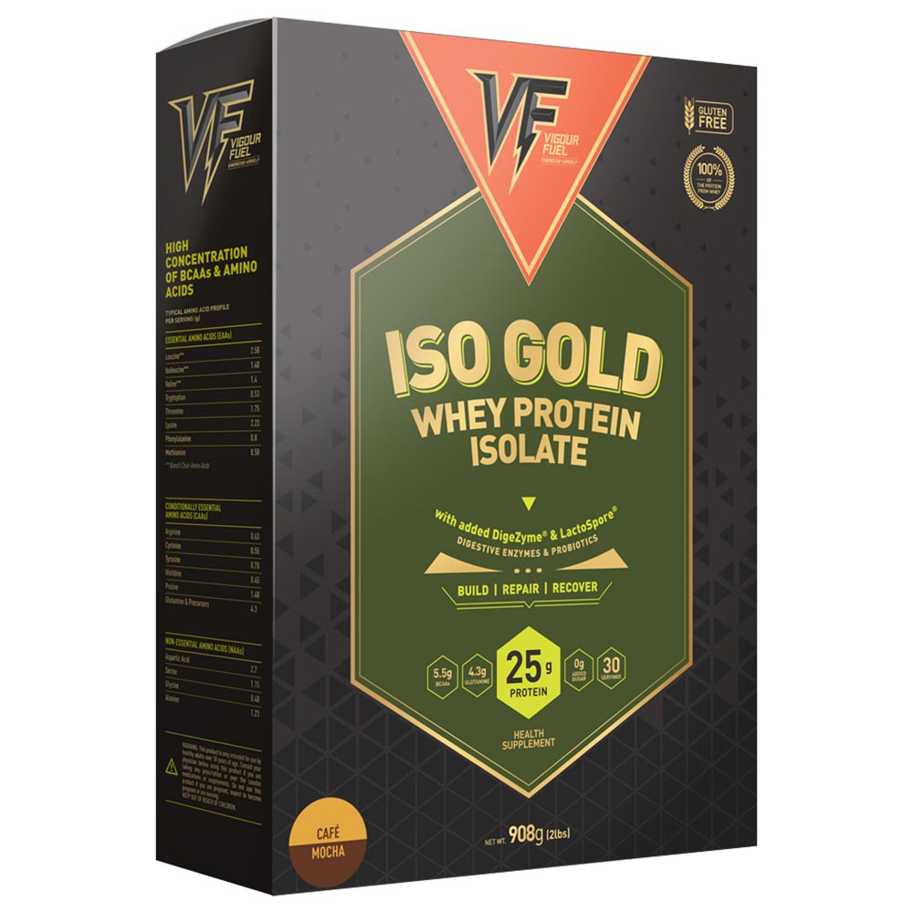 1 - Vigour Fuel Iso Gold Whey Protein Isolate,  2 lb  Cafe Mocha 