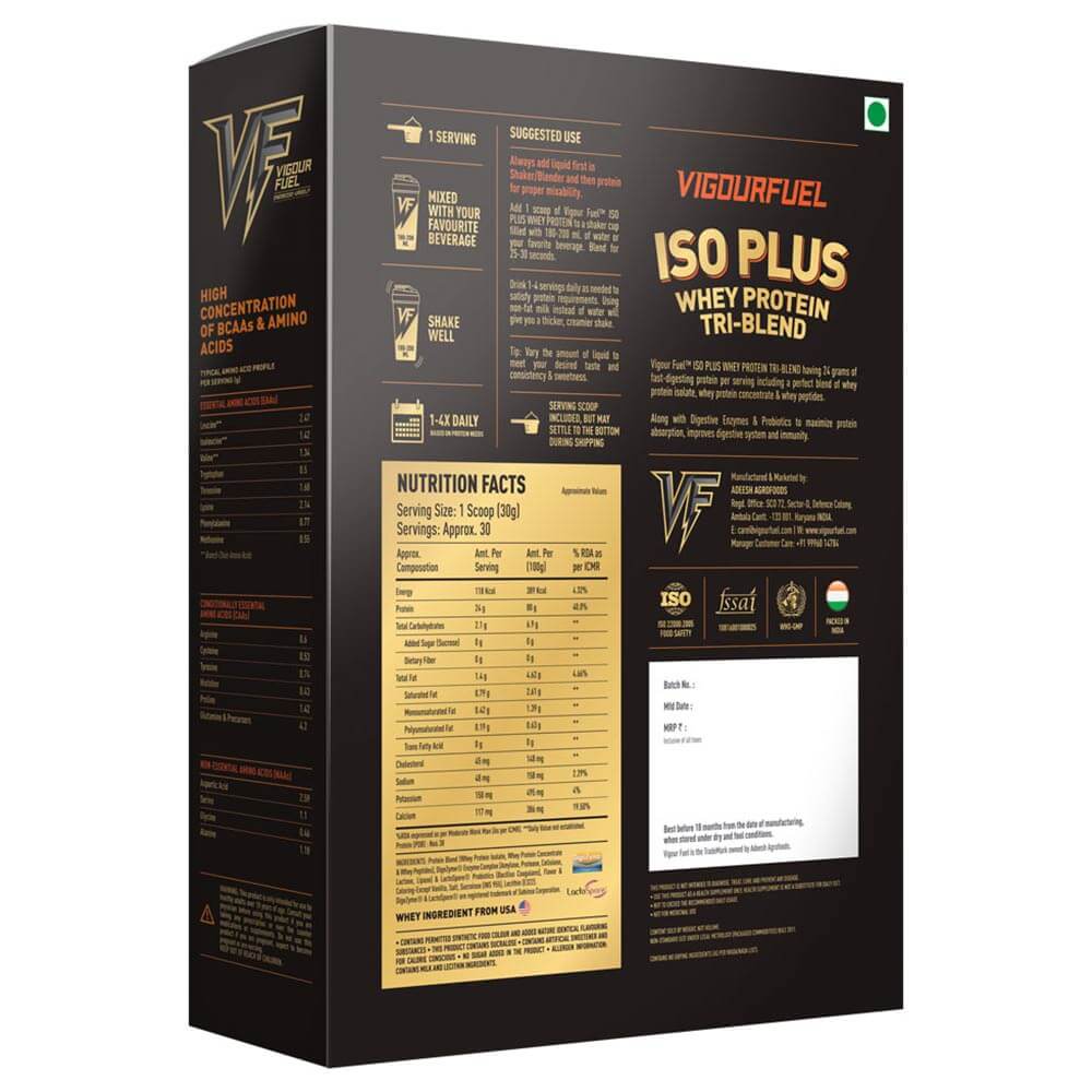 supplementinfo - Vigour Fuel Iso Plus Whey Protein Tri Blend,  2 lb  Strawberry 
