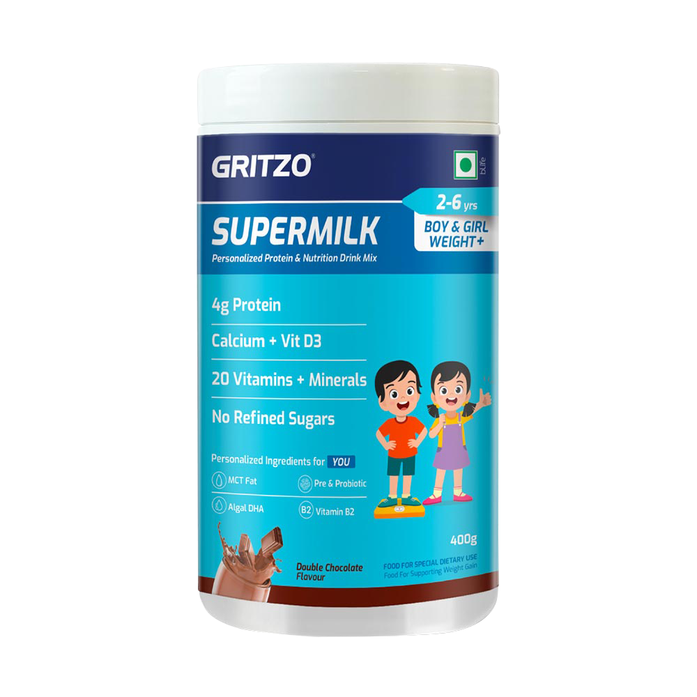 2 - Supermilk Weight+ for 2-6 Yrs Boy & Girl,  400 g  Double Chocolate  2-6 Yrs  Boy/Girl  Weight+  No Refined Sugar 