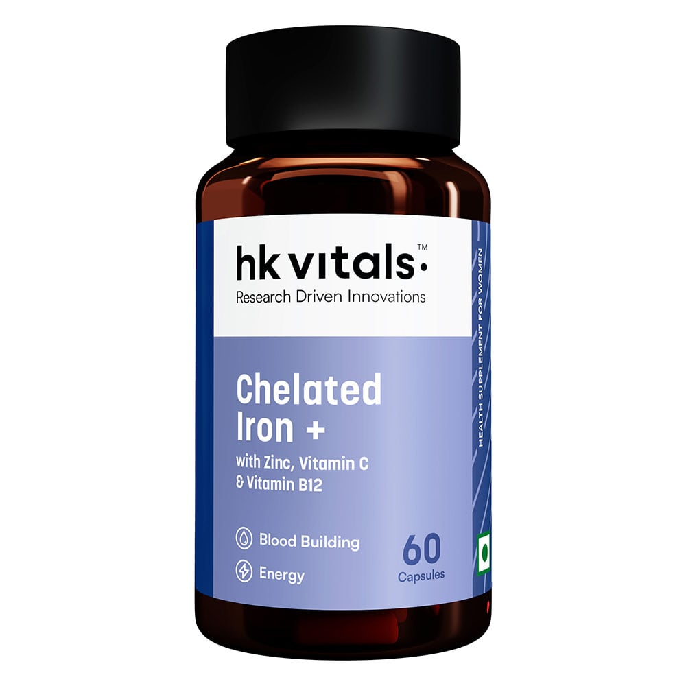 1 - HK Vitals Iron + Folic Acid with Zinc Vitamin B12 & Vitamin C,  60 capsules 
