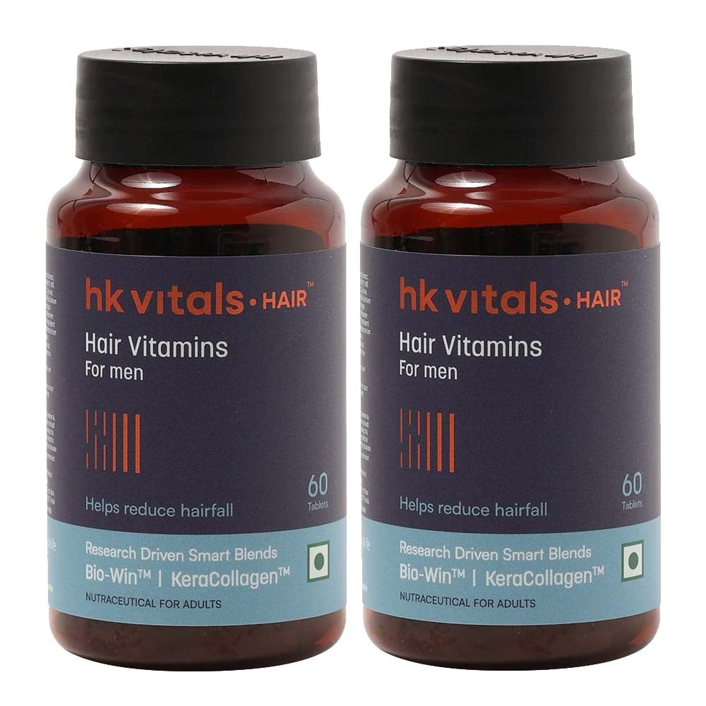 HK Vitals Hair Vitamins for Men 60 Caps Pack of 2