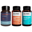 HK Vitals Multivitamin & Fish Oil & DHT Blocker with Biotin 30 Tabs Combo