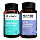 100% Magnesium Glycinate 120 Tabs and Multivitamin Adults 50+ 60 Tabs