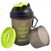 1 - Greenbee Protein Shaker,  Vault Green  500 ml 