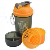 1 - Greenbee Protein Shaker,  Orange & Black  500 ml 
